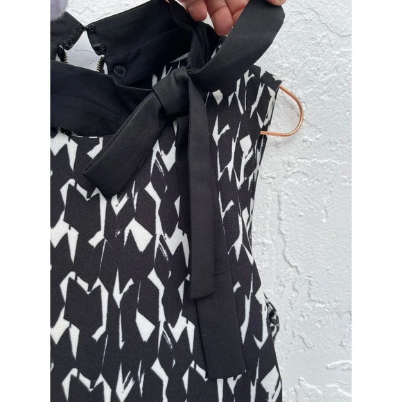 Karl Lagerfeld Womens Sleeveless Bowtie Detachable Collar A-Line Dress Black 6 - Picture 5 of 10